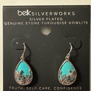 Belk Silver Plated Turquoise Howlite Earrings